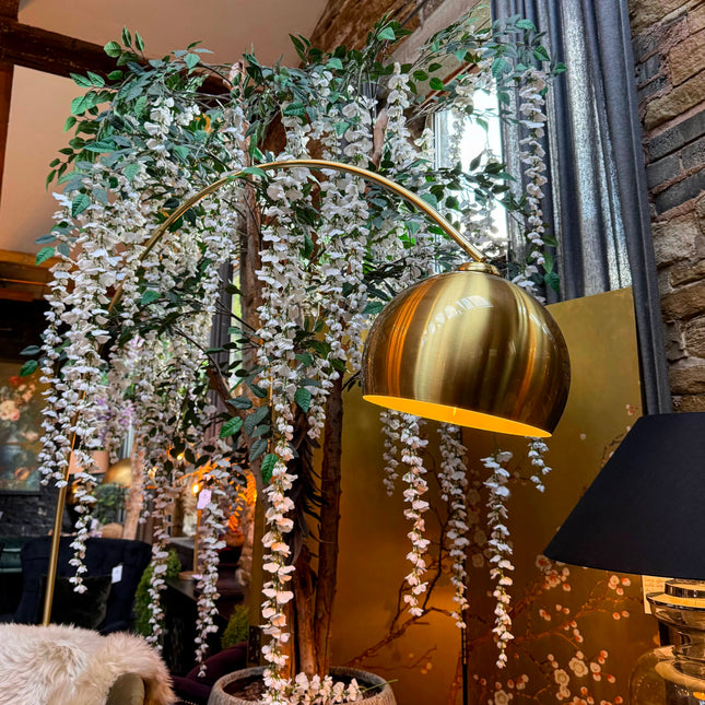 Brass Brush Arch Floor Lamp