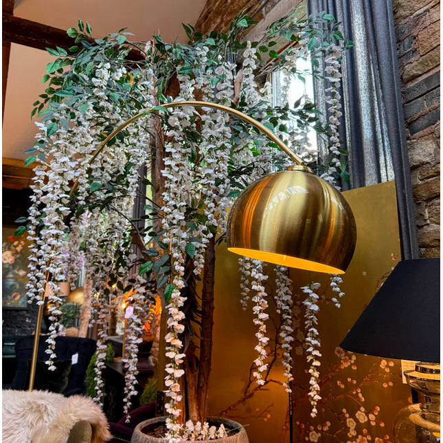 Brass Brush Arch Floor Lamp - Ex Display
