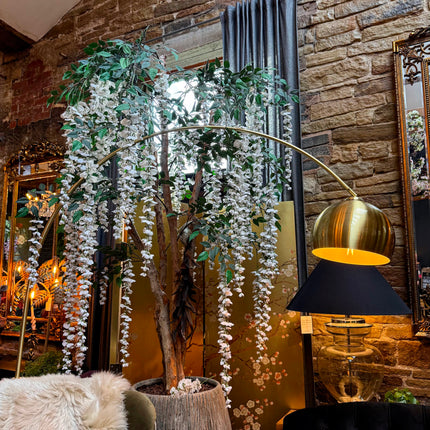 Brass Brush Arch Floor Lamp