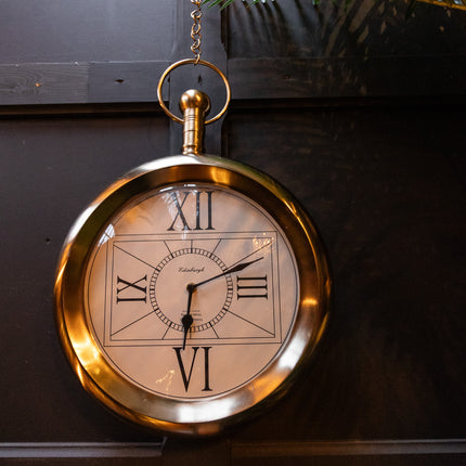 Brass Hanging Pocket Watch Wall Clock