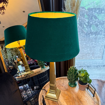 Brass Lamp with Emerald Green Velvet Shade