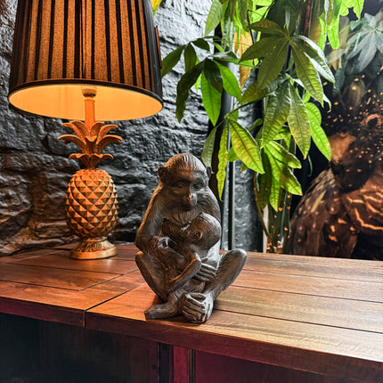 Bronze Monkey Mum & Baby Sculpture