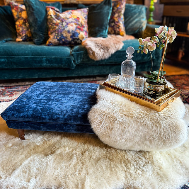 Bugsby Footstool in Sunshine Velvet