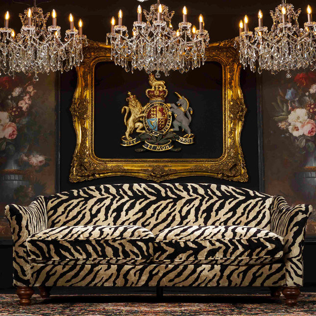 Bugsby 2 Seater Sofa in Zebra Cream Velvet- Clearance