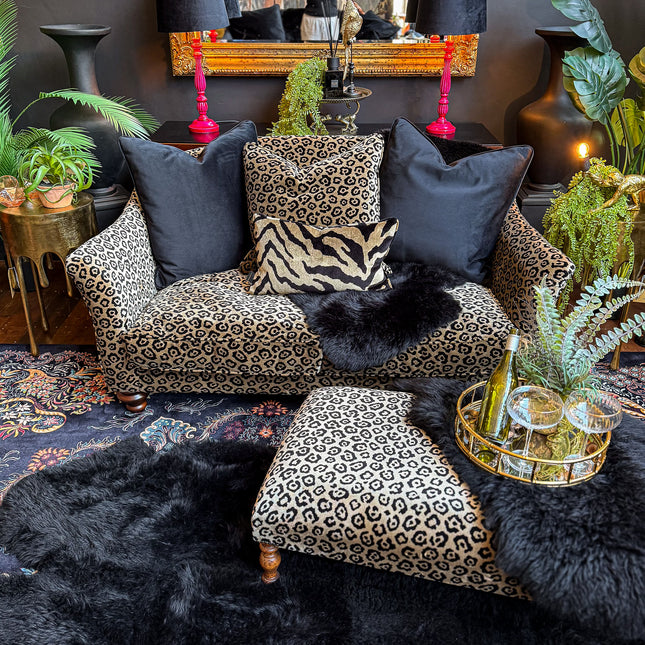 Bugsby Sofa Bed Leopard Cream Velvet- Clearance