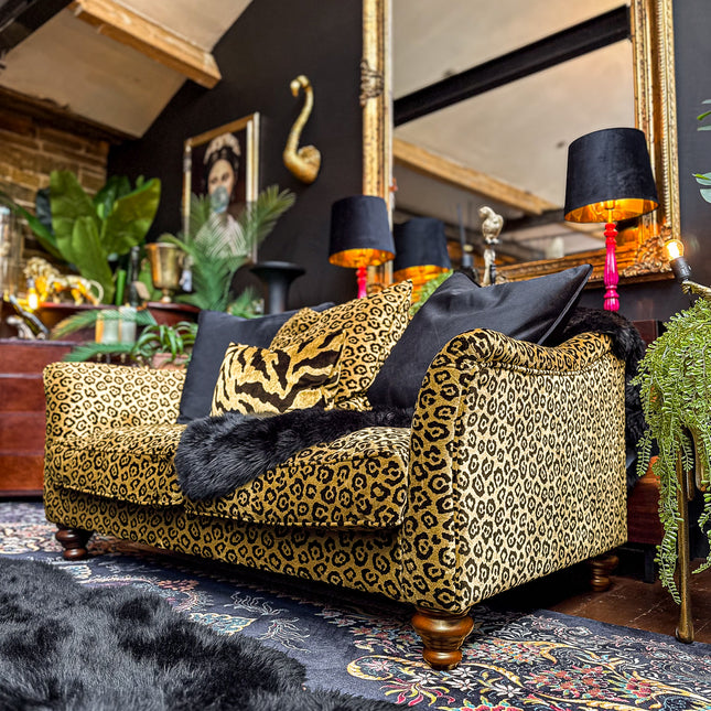 Bugsby 2 Seater Sofa in Leopard Gold Velvet- Clearance