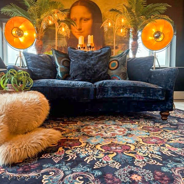 Bugsby 4 Seater Sofa in Sunshine Sapphire Velvet - Clearance