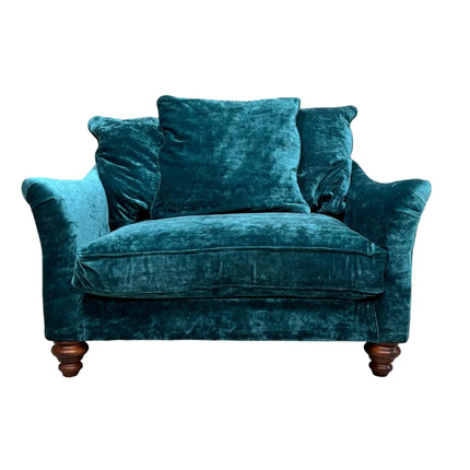 Bugsby Loveseat in Sunshine Turquoise Velvet  - Clearance