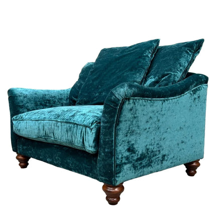 Bugsby Loveseat in Sunshine Turquoise Velvet  - Clearance