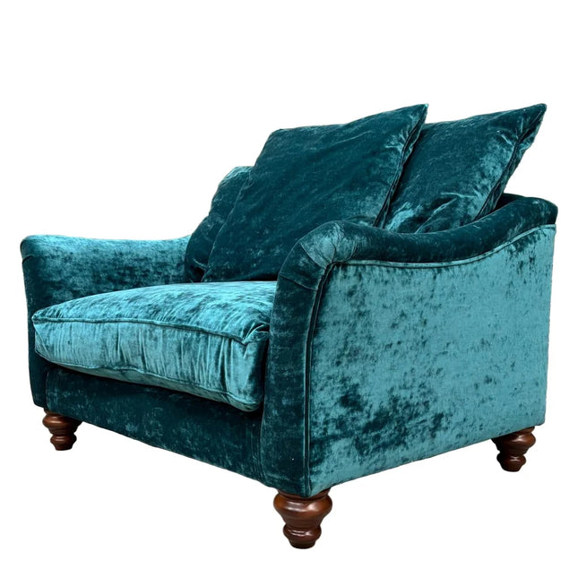 Original Bugsby Loveseat in Sunshine Turquoise Velvet  - Clearance
