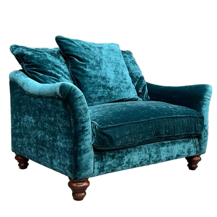 Bugsby Loveseat in Sunshine Turquoise Velvet  - Clearance