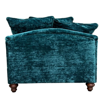 Bugsby Loveseat in Sunshine Turquoise Velvet  - Clearance