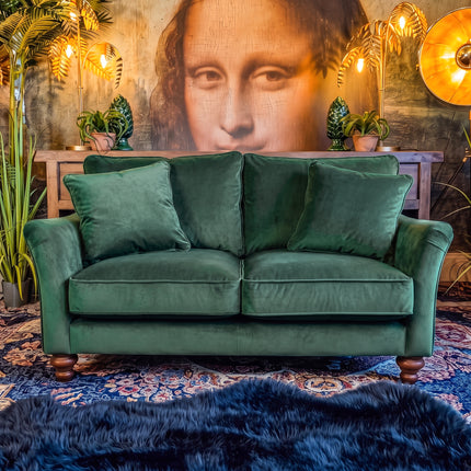 Bugsby 2 Seater Sofa in Plush Emerald Fitted Back