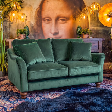 Bugsby 2 Seater Sofa in Plush Emerald Fitted Back