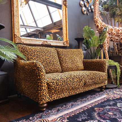 Bugsby 2 Seater in Leopard Gold Fitted Back