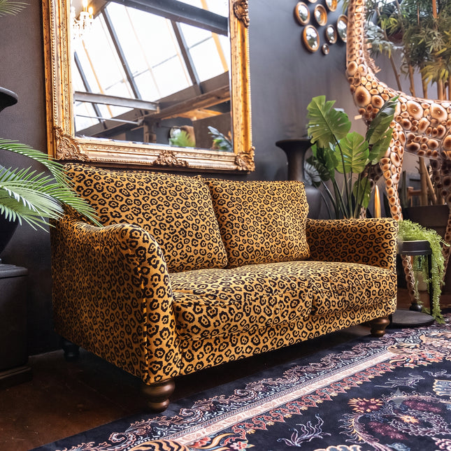 Bugsby 2 Seater in Leopard Gold Fitted Back