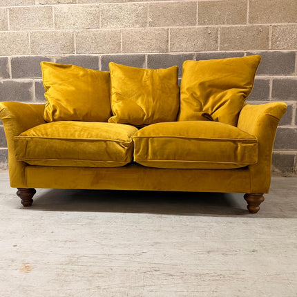 Bugsby 2 Seater Sofa in Plush Mustard Velvet - Ex Display