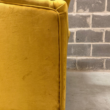 Bugsby 2 Seater Sofa in Plush Mustard Velvet - Ex Display