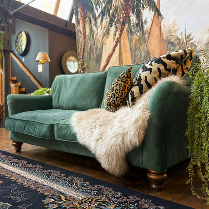 Bugsby 3 Seater in Green Emerald Plush Velvet 