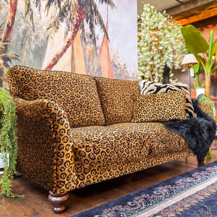 Bugsby 3 Seater in Leopard Gold Fitted Back