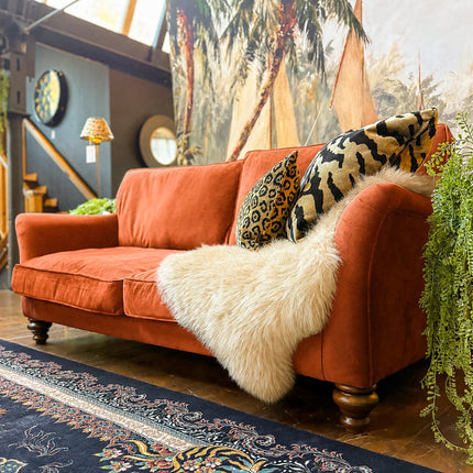 Bugsby 3 Seater in Orange Marmalade Plush Velvet 