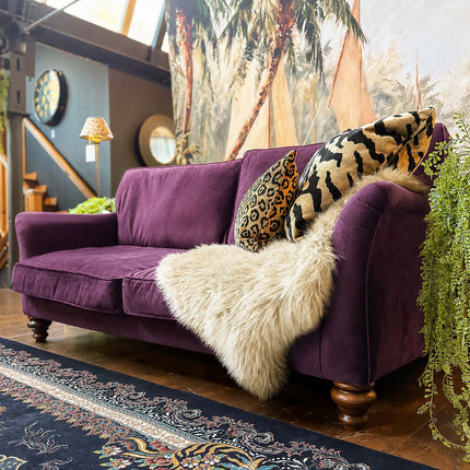 Bugsby 3 Seater in Purple Plum Plush Velvet 