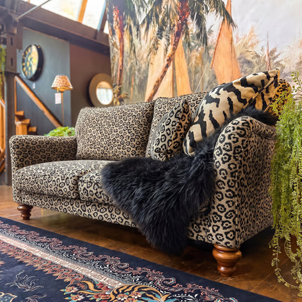 Bugsby 4 Seater Sofa in Leopard Cream Fitted Back