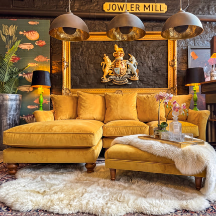 Bugsby LHF Chaise Sofa in Gold Mustard