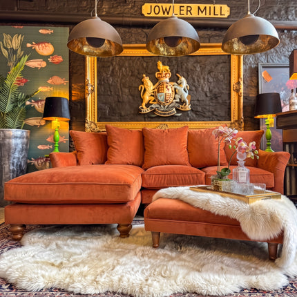 Bugsby LHF Chaise Sofa in Orange Marmalade