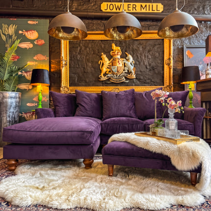 Bugsby LHF Chaise Sofa in Purple Plum