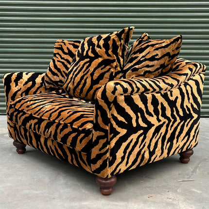 Bugsby Loveseat Snuggler in Zebra Gold Animal Print - Factory Seconds