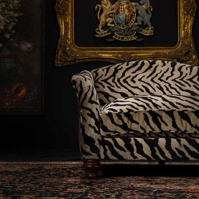 Bugsby Loveseat in Cream Tiger Velvet - Factory Seconds