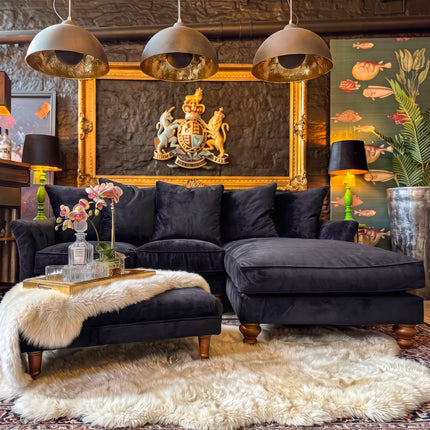 Bugsby RHF Chaise Sofa in Black Ebony