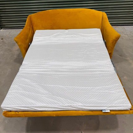 Bugsby Sofa Bed in Plush Mustard Velvet- Ex Display