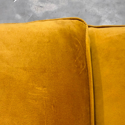 Bugsby Sofa Bed in Plush Mustard Velvet- Ex Display