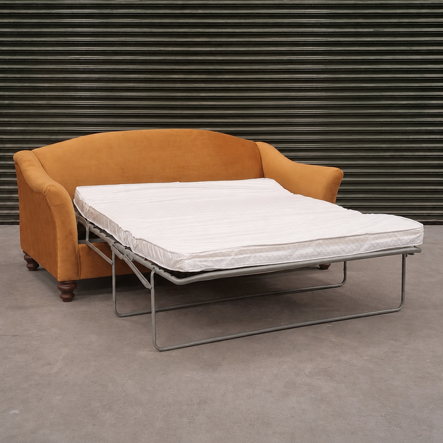 Bugsby Sofa Bed  in Gold Mustard Plush Velvet - Ex Display