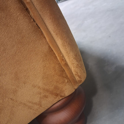 Bugsby Sofa Bed  in Gold Mustard Plush Velvet - Ex Display