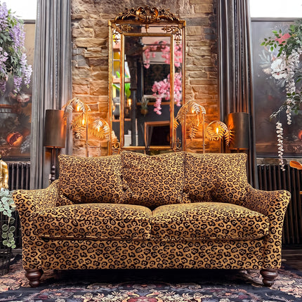 Bugsby Sofa Bed in Leopard Gold Scatter Back