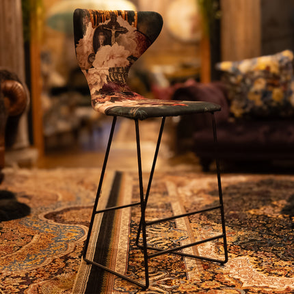 Burt Patterned Fabric Bar Stool