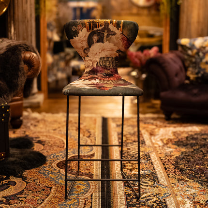 Burt Patterned Fabric Bar Stool