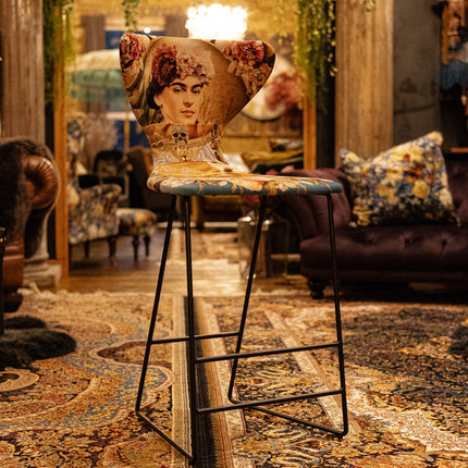 Burt Patterned Fabric Bar Stool