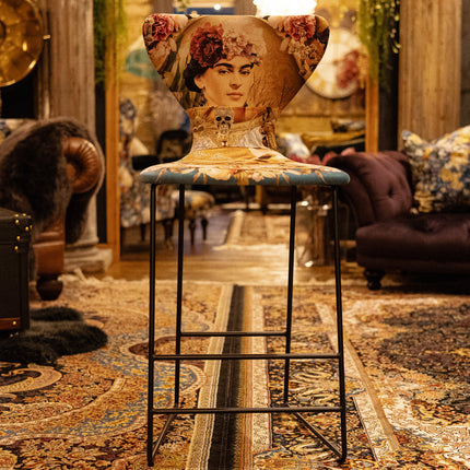 Burt Patterned Fabric Bar Stool