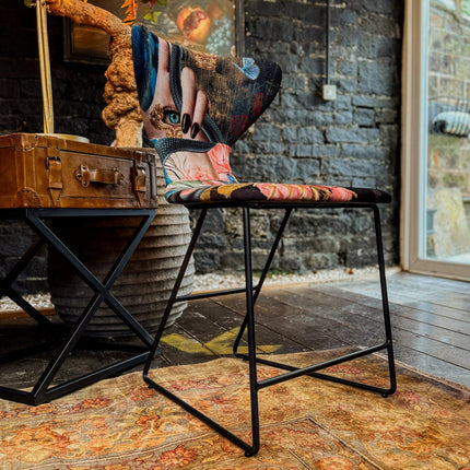 Fama Burt Patterned Fabric Dining Chair