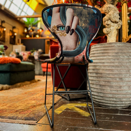 Fama Burt Patterned Fabric Dining Chair