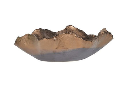 Large Edge Wave Copper Bowl