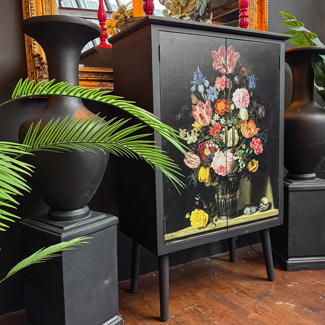 Cabinet Tall Floral Bouquet Boho