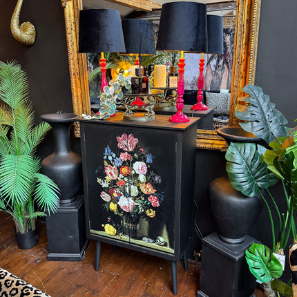 Cabinet Tall Floral Bouquet Boho