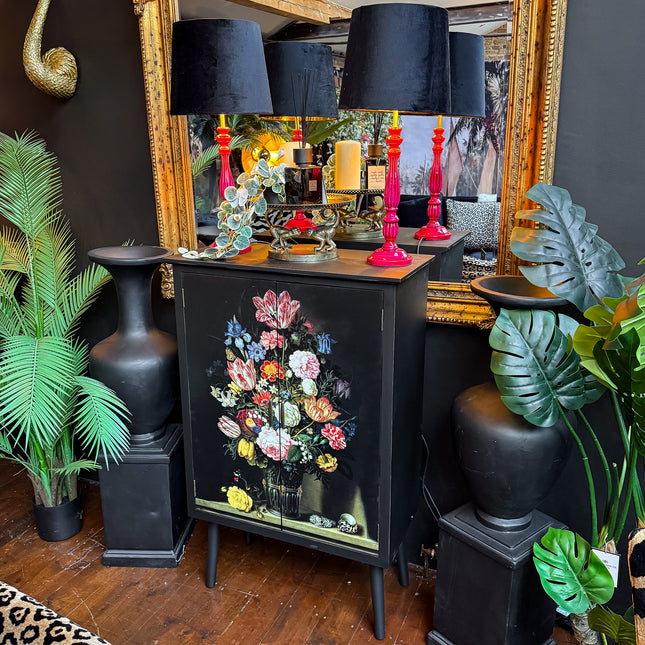 Cabinet Tall Floral Bouquet Boho