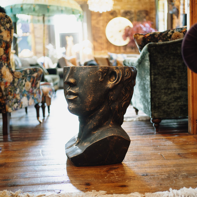 Carved Head Side Table