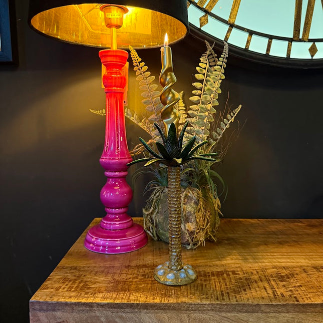 Cast Iron Large Palm Tree Candlestick - New